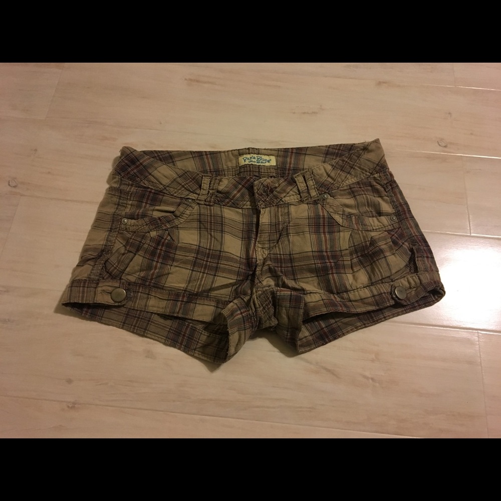 Paris Blues plaid booty shorts